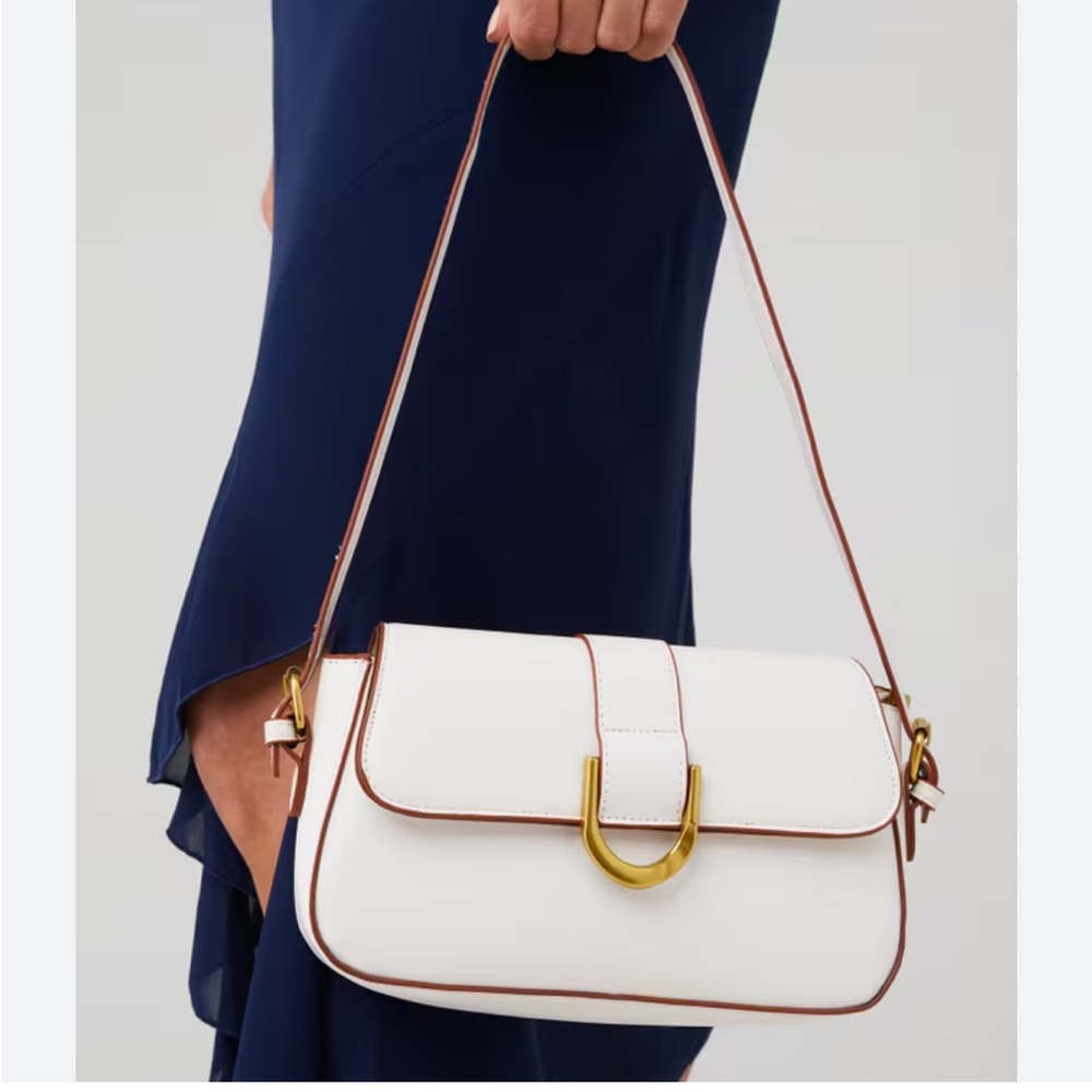 8 Other Reasons Ivory Rust Trim Structured Mini Crossbody Bag Gold Hardware NWT